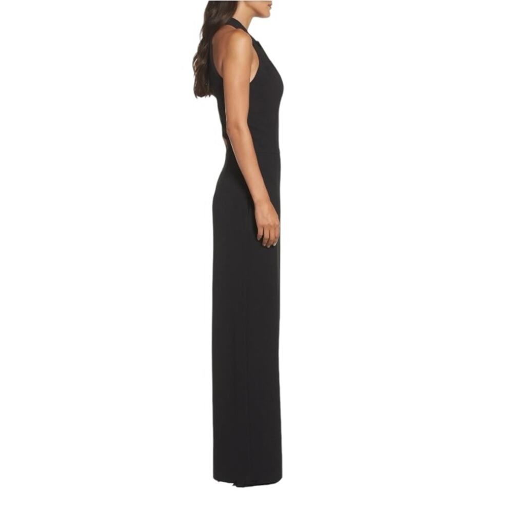 Julia Jordan Halter Wide Leg Cocktail‎ Jumpsuit Black New Large - Picture 3 of 7